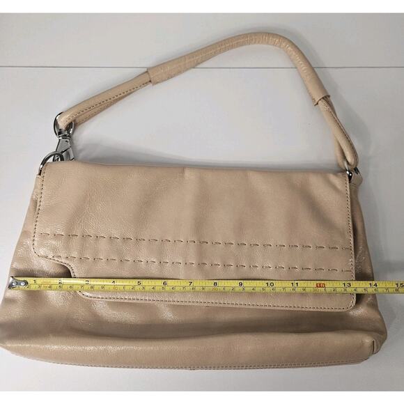Patent Leather Handbag DONALD J PLINER Nude Mini Shoulder Bag Flap Over Purse - Picture 11 of 15